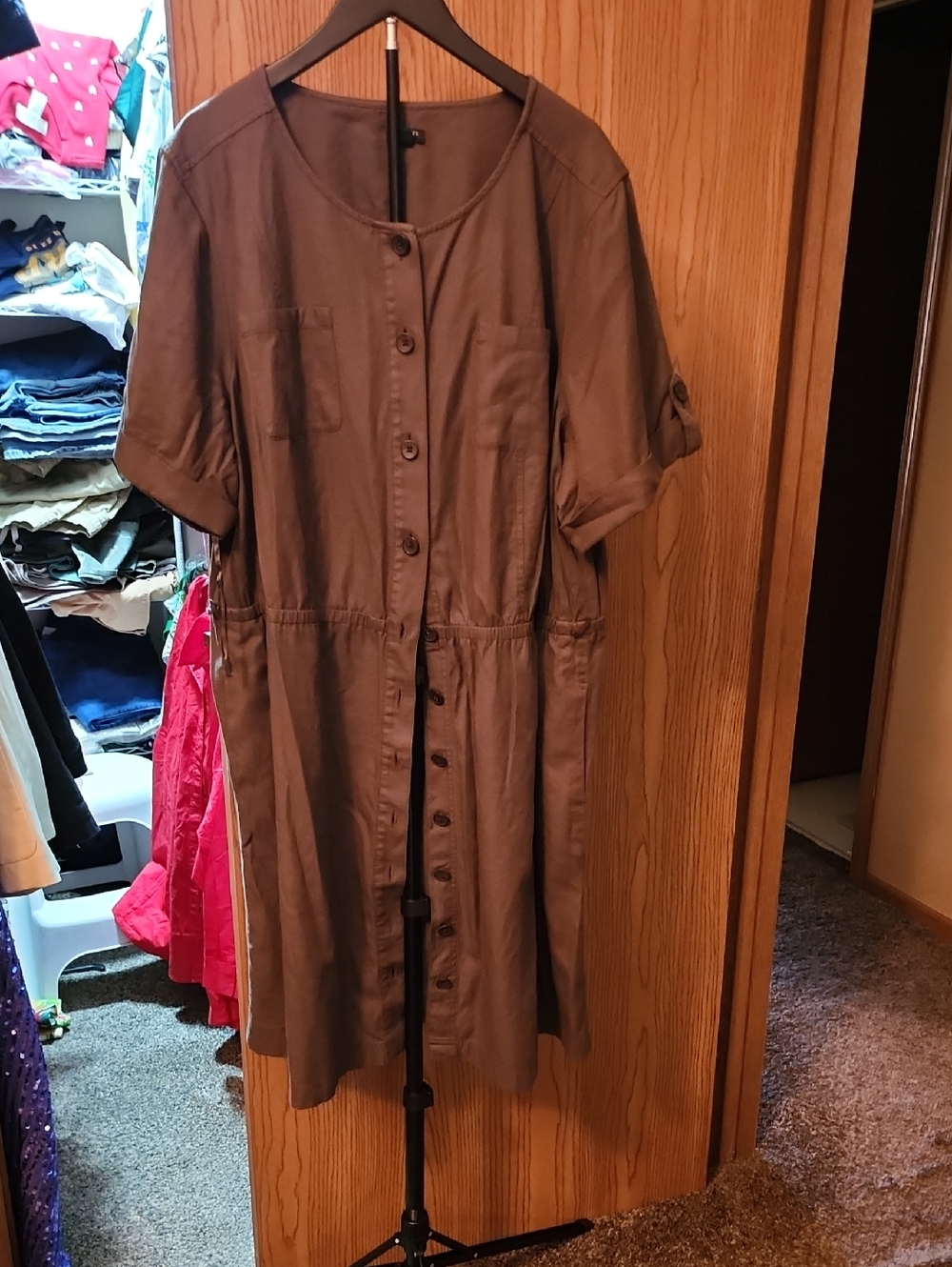 Talbots Plus Olive Green Dress